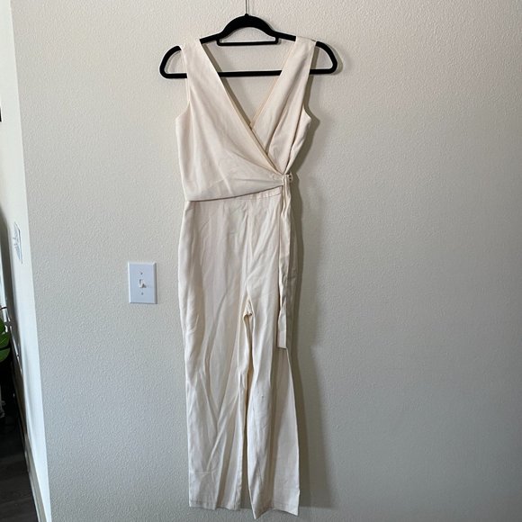 NWOT Revolve 1. State Cream Wrap Front Jumpsuit - Picture 4 of 8
